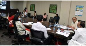 Health Minister along with C S held a Video Conference with District Collectors on Covid-19 
