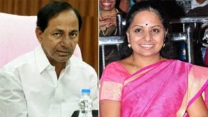 CM KCR greets Kavitha on poll victory