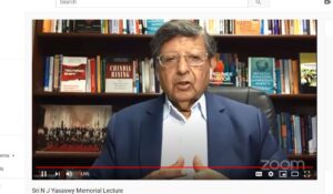 ICFAI,N J Yasaswy Memorial Lecture virtually